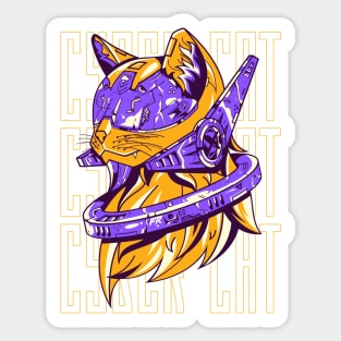 Cyber Cat Sticker